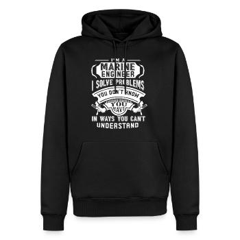 Marine Engineers Solve Problems - Men’s Premium Organic Hoodie - black - Front - Nico (187cm)
