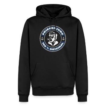 Friesenjung 100 % Original - Männer Premium Bio Hoodie - Schwarz - Vorne - Nico (187cm)