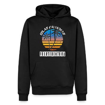 Fuerteventura Sommer Sonne Strand Meer Palmen - Männer Premium Bio Hoodie - Schwarz - Vorne - Nico (187cm)