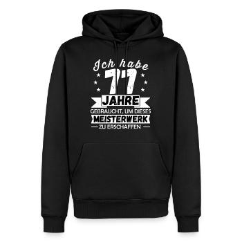 77. Geburtstag Meisterwerk 77 Jahre Geschenk - Männer Premium Bio Hoodie - Schwarz - Vorne - Nico (187cm)