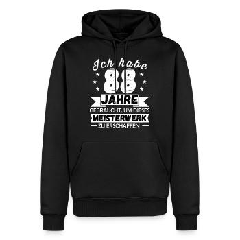 88. Geburtstag Meisterwerk 88 Jahre Geschenk - Männer Premium Bio Hoodie - Schwarz - Vorne - Nico (187cm)