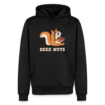 Deez Nuts Eichhörnchen - Männer Premium Bio Hoodie - Schwarz - Vorne - Nico (187cm)