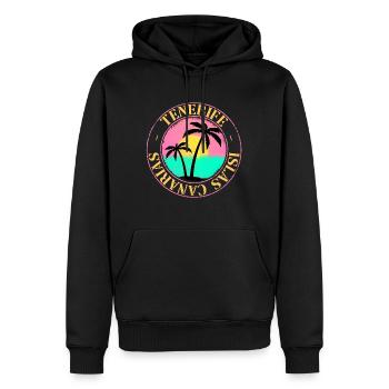 Teneriffa Tenerife Sommer Sonne Strand Meer Palmen - Männer Premium Bio Hoodie - Schwarz - Vorne - Nico (187cm)
