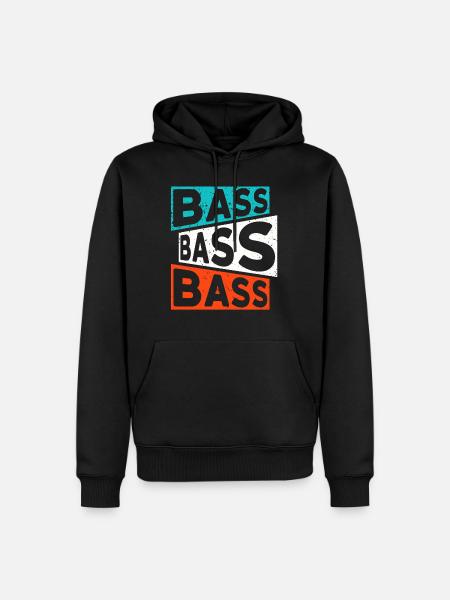 BASS BASS BASS DJ/Rave/Party/Club/Festival - Männer Premium Bio Hoodie - Schwarz
