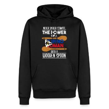 Philippines Filipina Flag Femme Cuillère I Cadeau - Sweat à capuche Premium bio Homme - noir - Devant - Nico (187cm)