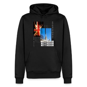 Nottingham England UK Stadt Skyline Heimat Liebe - Männer Premium Bio Hoodie - Schwarz - Vorne - Nico (187cm)