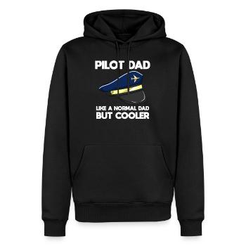 Flugzeug Pilot Fliegen Vater Cooler I Geschenk - Männer Premium Bio Hoodie - Schwarz - Vorne - Nico (187cm)
