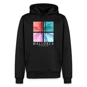 Mallorca Sommer Sonne Strand Meer Palmen Urlaub - Männer Premium Bio Hoodie - Schwarz - Vorne - Nico (187cm)