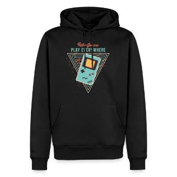 Retro Gamer - Männer Premium Bio Hoodie - Schwarz - Vorne - Nico (187cm)