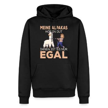 Lustiger Alpaka Spruch für Alpakabesitzer Alpakas - Männer Premium Bio Hoodie - Schwarz - Vorne - Nico (187cm)