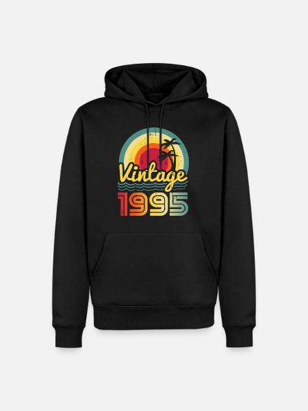 1995 - Sweat à capuche Premium bio Homme - noir