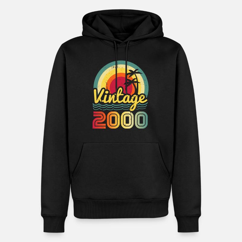 2000 - Männer Premium Bio Hoodie - Schwarz