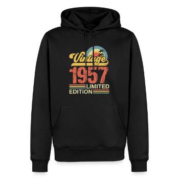 1957 - Men’s Premium Organic Hoodie - black - Front - Nico (187cm)