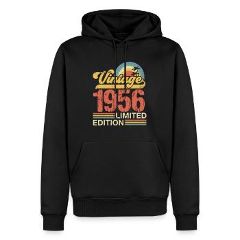 1956 - Sweat à capuche Premium bio Homme - noir - Devant - Nico (187cm)