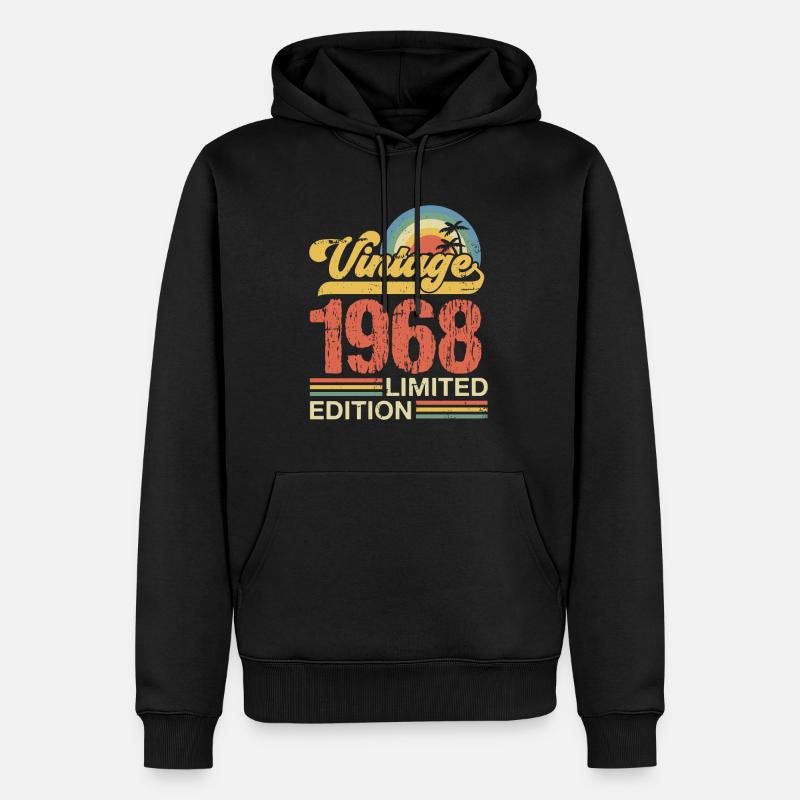 1968 - Sweat à capuche Premium bio Homme - noir