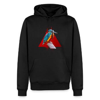 Kolibri Vogel Tier Kunst Aquarell Cartoon Bunt - Männer Premium Bio Hoodie - Schwarz - Vorne - Nico (187cm)