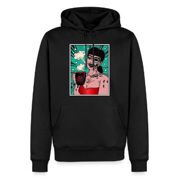 PRETTY ZOMBIE Halloween Apokalypse Horror Monster - Männer Premium Bio Hoodie - Schwarz - Vorne - Nico (187cm)