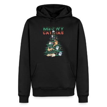 Meowy catmas Cute Christmas Kitty Cat Holiday - Männer Premium Bio Hoodie - Schwarz - Vorne - Nico (187cm)