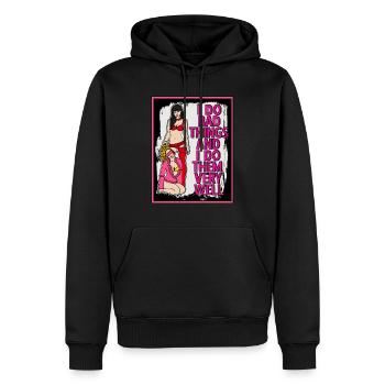 EROTIC GIRL SEXY DOMINATION SUBMISSION BAD THINGS - Männer Premium Bio Hoodie - Schwarz - Vorne - Nico (187cm)