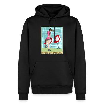 PEE FETISH GIRL GENDER TOILET SEXY - Männer Premium Bio Hoodie - Schwarz - Vorne - Nico (187cm)