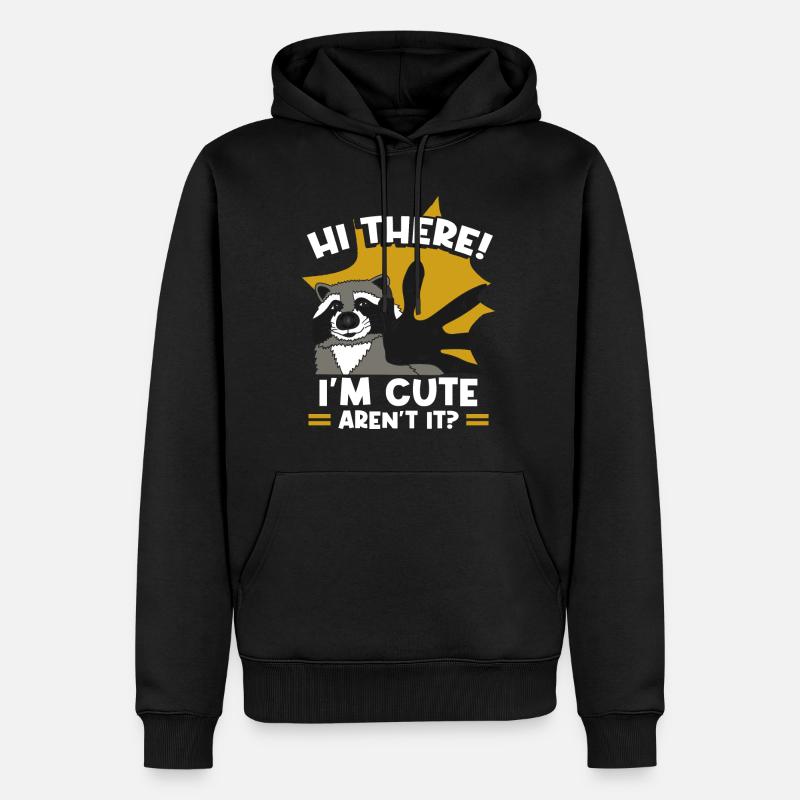 RATON LAVEUR SALUT LÀ JE SUIS MIGNON RATON LAVEUR DOUX - Sweat à capuche Premium bio Homme - noir