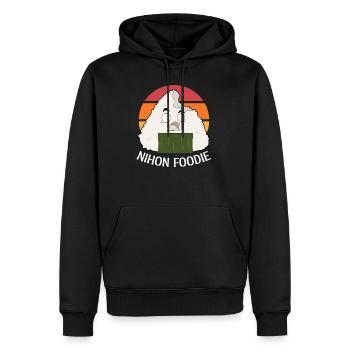 Onigiri Nihon Foodie Japan Fan Anime - Männer Premium Bio Hoodie - Schwarz - Vorne - Nico (187cm)