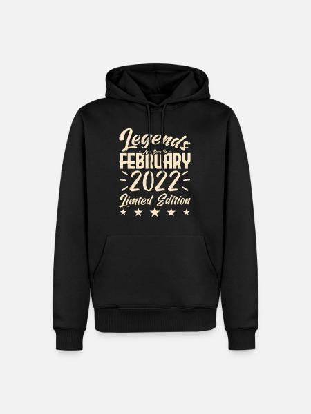 Births February 2022. Birthday gift. - Men’s Premium Organic Hoodie - black