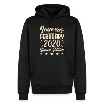 Naissance En Février 2020. Cadeau d'anniversaire. - Sweat à capuche Premium bio Homme - noir - Devant - Nico (187cm)