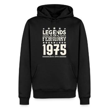 Gift legend February 1975. Gift February 1975. - Men’s Premium Organic Hoodie - black - Front - Nico (187cm)