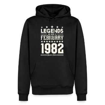 Gift legend February 1982. gift February 1982. - Men’s Premium Organic Hoodie - black - Front - Nico (187cm)