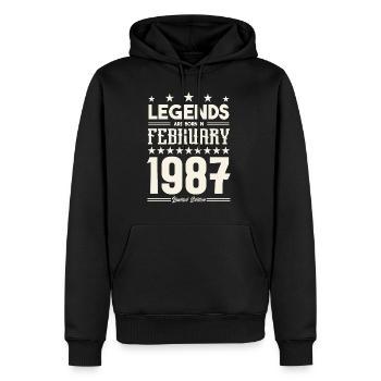 Gift legend February 1987. Gift February 1987. - Men’s Premium Organic Hoodie - black - Front - Nico (187cm)
