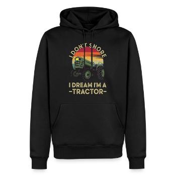Lustig I Don't Snore I Dream I'm a Tractor Farmer - Männer Premium Bio Hoodie - Schwarz - Vorne - Nico (187cm)