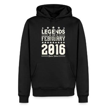 Gift Legend February 2016. Gift February 2016. - Men’s Premium Organic Hoodie - black - Front - Nico (187cm)