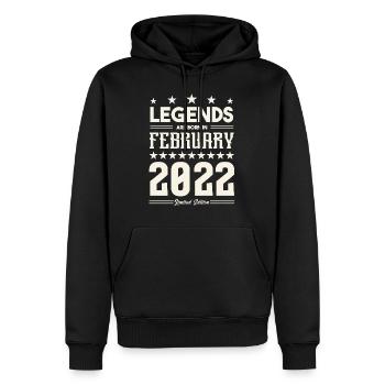 Cadeau Légende Février 2022. cadeau février 2022. - Sweat à capuche Premium bio Homme - noir - Devant - Nico (187cm)