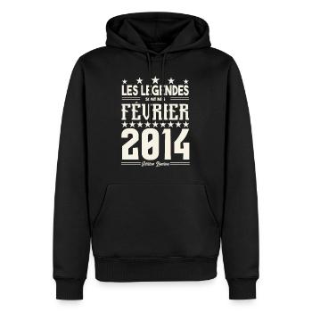 cadeau d'anniversaire Février 2014. février 2014. - Sweat à capuche Premium bio Homme - noir - Devant - Nico (187cm)