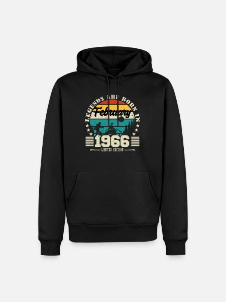 février 1966. Cadeau d'anniversaire février 1966. - Ekologisk premiumluvtröja herr - svart