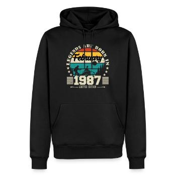February 1987. Birthday gift February 1987. - Men’s Premium Organic Hoodie - black - Front - Nico (187cm)