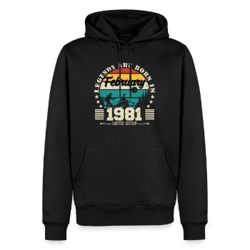 February 1981. Birthday present February 1981. - Men’s Premium Organic Hoodie - black - Front - Nico (187cm)