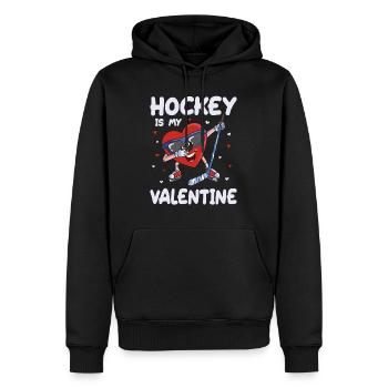 Le hockey est mon cœur de dabbing de la Saint-Valentin La Saint-Valentin - Sweat à capuche Premium bio Homme - noir - Devant - Nico (187cm)