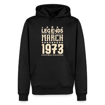 Gift Legend März 1973. Geschenk März 1973. März. - Männer Premium Bio Hoodie - Schwarz - Vorne - Nico (187cm)