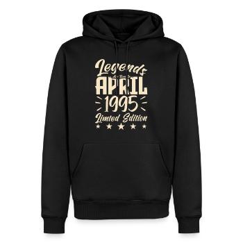 Naissance En avril 1995. Cadeau d'anniversaire. - Sweat à capuche Premium bio Homme - noir - Devant - Nico (187cm)