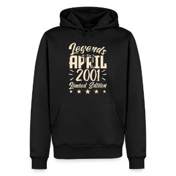 Naissance En avril 2001 Cadeau d'anniversaire 2001 - Sweat à capuche Premium bio Homme - noir - Devant - Nico (187cm)