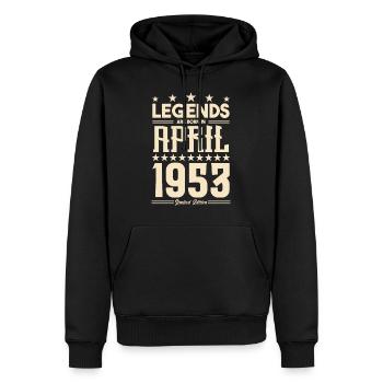 Gift Legend April 1953 gift April 1953. April - Men’s Premium Organic Hoodie - black - Front - Nico (187cm)