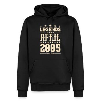 Geschenk Legend April 2005 Geschenk April 2005. April - Männer Premium Bio Hoodie - Schwarz - Vorne - Nico (187cm)