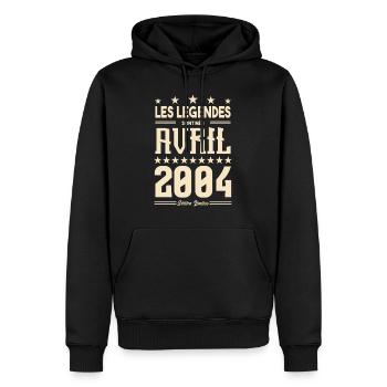 cadeau d'anniversaire Avril 2004 cadeau avril 2004 - Sweat à capuche Premium bio Homme - noir - Devant - Nico (187cm)