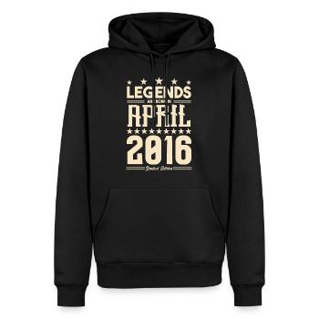 Geschenk Legende April 2016 Geschenk April 2016. April - Männer Premium Bio Hoodie - Schwarz - Vorne - Nico (187cm)