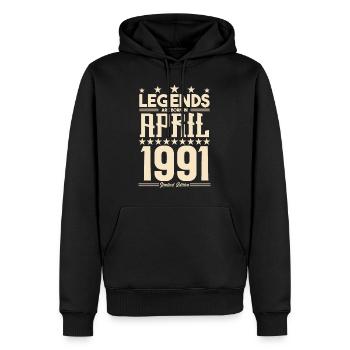 Geschenk Legende April 1991 Geschenk April 1991. April - Männer Premium Bio Hoodie - Schwarz - Vorne - Nico (187cm)