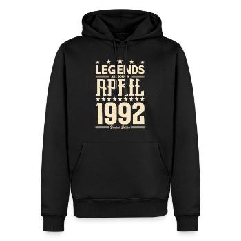 Geschenk Legende April 1992 Geschenk April 1992. April - Männer Premium Bio Hoodie - Schwarz - Vorne - Nico (187cm)