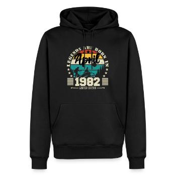 April 1982 Birthday gift April 1982. April - Men’s Premium Organic Hoodie - black - Front - Nico (187cm)