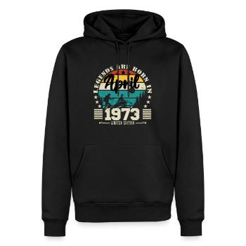Avril 1973 Cadeau d'anniversaire avril 1973. April - Sweat à capuche Premium bio Homme - noir - Devant - Nico (187cm)